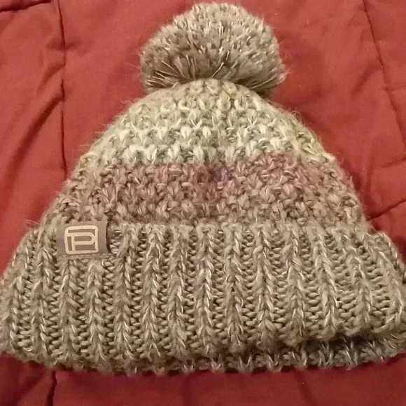 PISTIL Purple Winter Knitted Beanie with Pom-Pom  (#88) - Picture 4 of 6